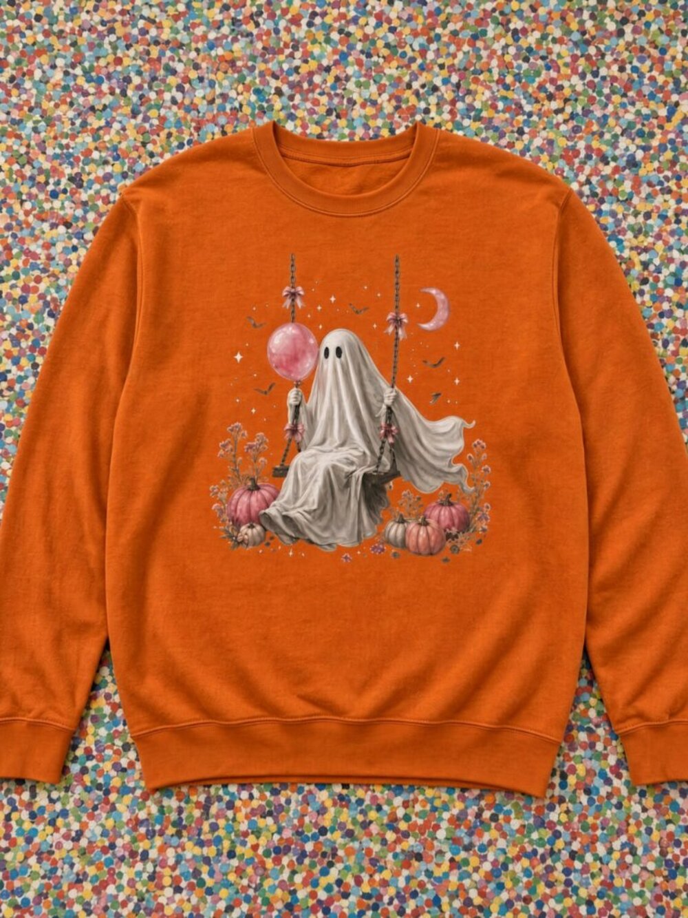 Burnt Orange Women's Ghost Swing Graphic Sweatshirt Gildan